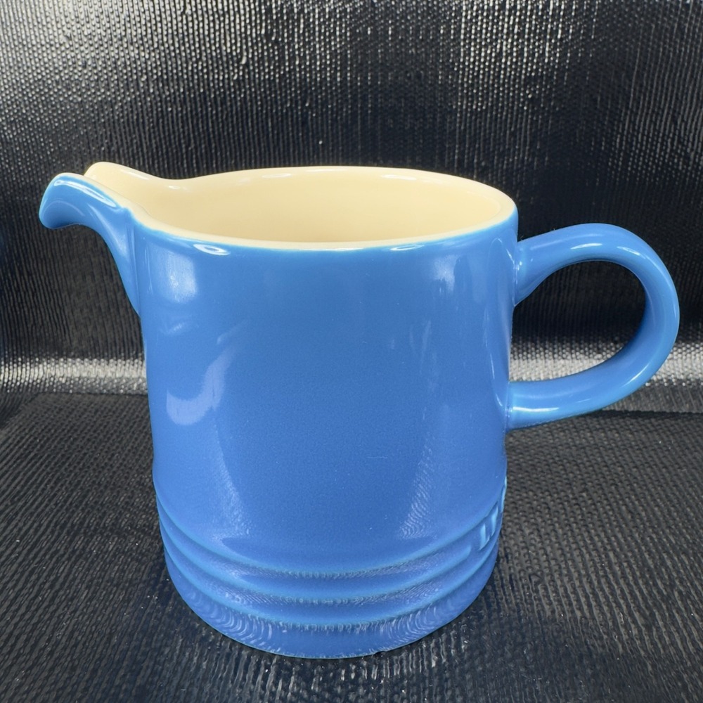 Le Creuset Signature 12oz Creamer Jug Marseille Blue Stoneware Pitcher Jug